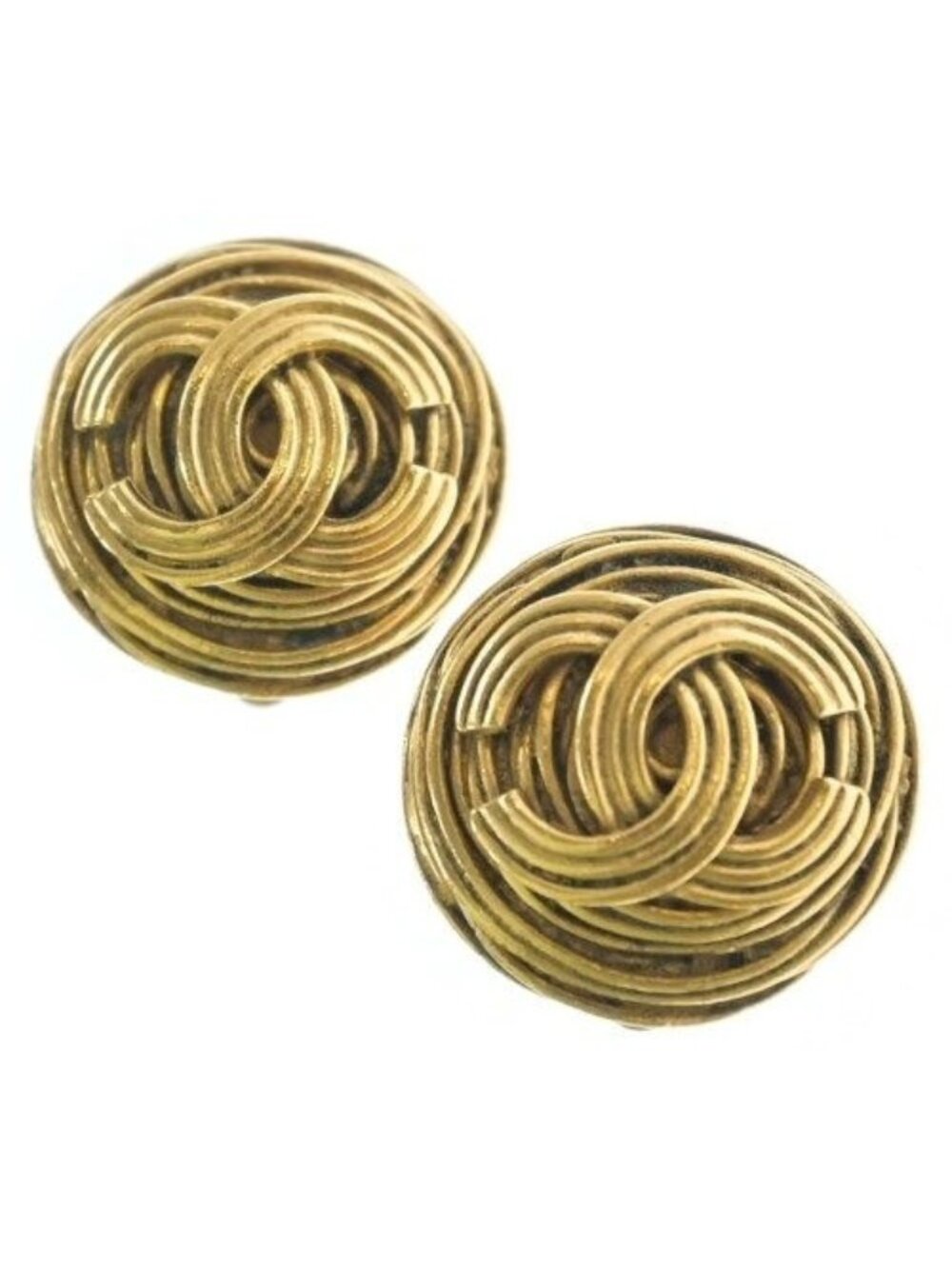 Chanel 94A CC Logo Earrings Gold